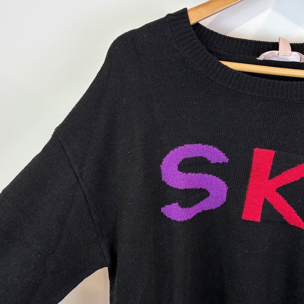 NWT Philosophy Black Sweater with SKI Design size M - Picture 3 of 7